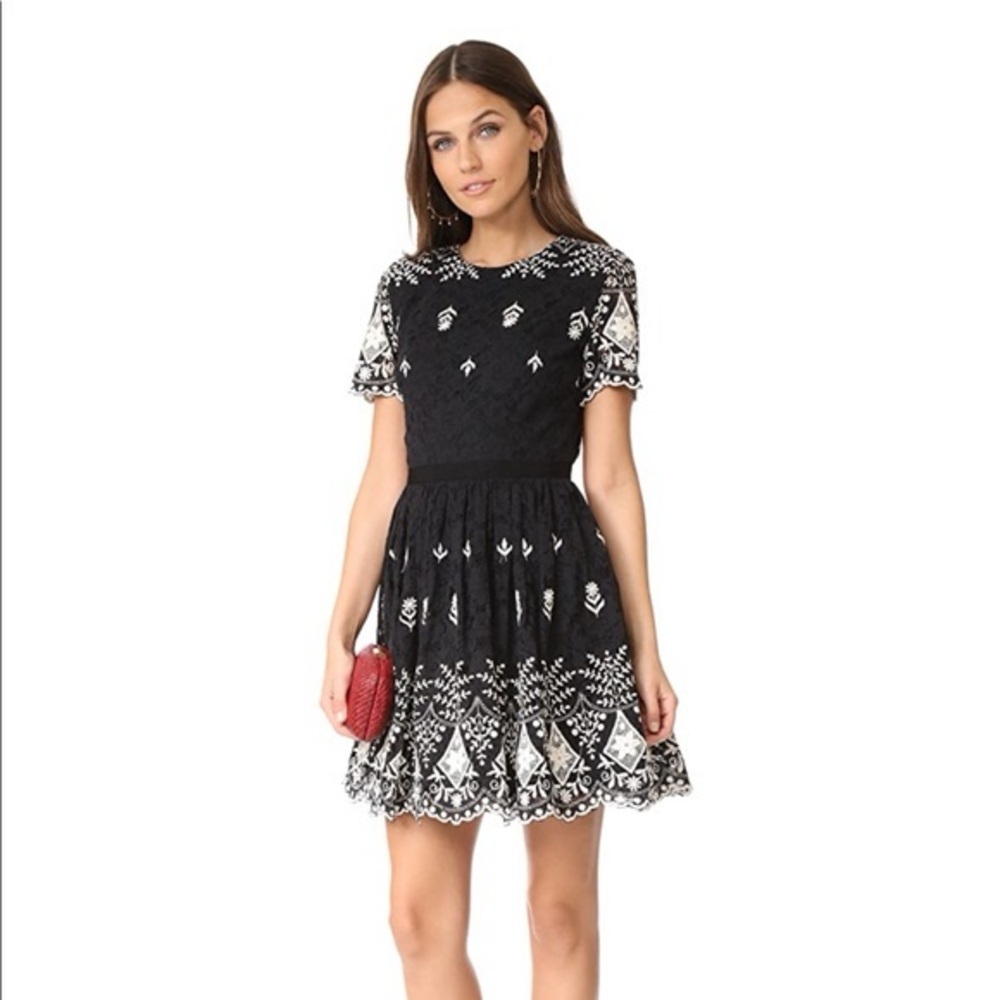 NWT / Alice + Olivia Black and White Mini Dress